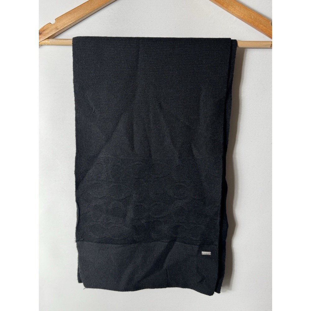 Coach Unisex One Size Black Stretchy Winter Scarf